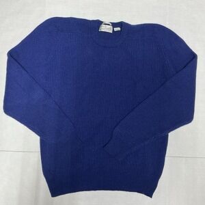 Vtg Sears Roebuck Men's 100% Lambswool Waffle Knit Pullover Crew Neck Sweater L